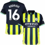 Fan version Manchester City Away (Rúben3 Haaland9 Grealish10 Rodrigo16 Bruyne17 Bernardo20 Gvardiol24 Foden47 ) Shirt 2024-2025 Size：S-4XL Non-Customize