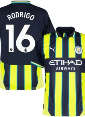 Fan version Manchester City Away (Rúben3 Haaland9 Grealish10 Rodrigo16 Bruyne17 Bernardo20 Gvardiol24 Foden47 ) Shirt 2024-2025 Size：S-4XL Non-Customize