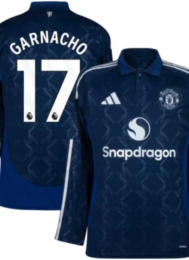 Manchester United Away long sleeved （De Ligt4 Martinez6 Mount7 B.Fernandes8 Rashford10 Zirkzee11 Garnacho17 Antony21 Mainoo37 ）Shirt 2024-2025 Size：S-2XL Non-Customize