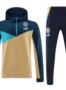 Manchester City Zipper Hoodie Sweat Kit (Top+Pants) Navy 2023/24